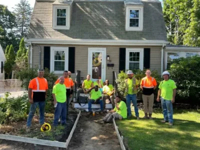 Deroma Construction Team posing for a photo on construction project