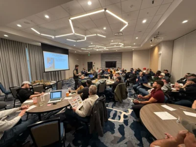 Deroma Construction Team attending a presentation during work safety meeting